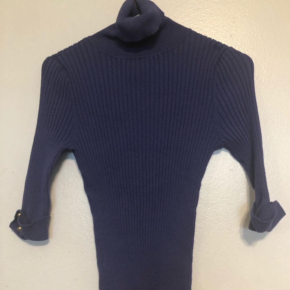 Blue turtle neck sweater